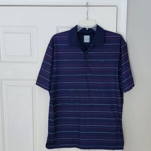 Callaway Opti-dri Mens Blue Stripe Polo Golf Tennis Sport Shirt Size Medium